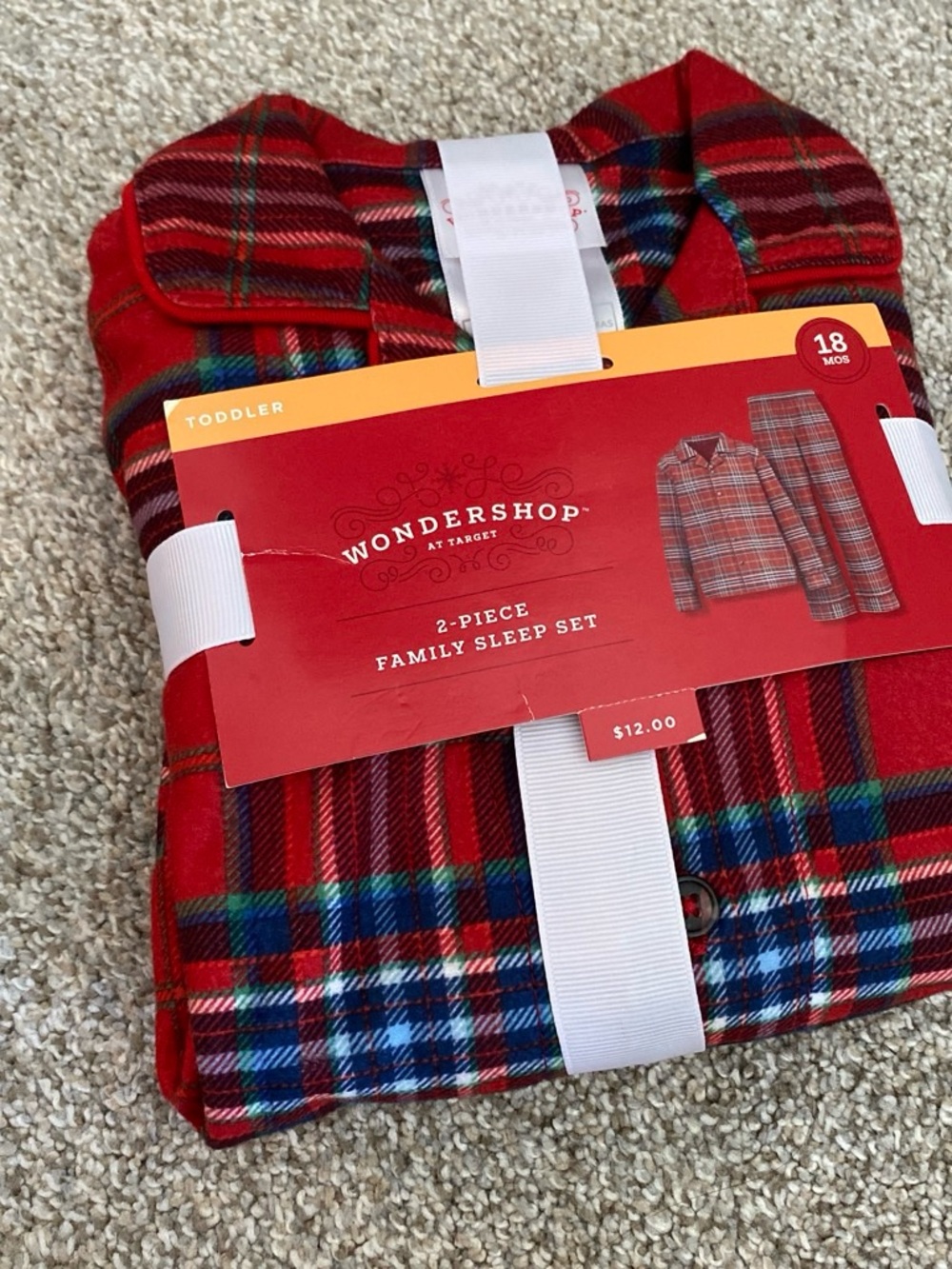 Target Toddler Red Plaid 2-Piece Pajama Set